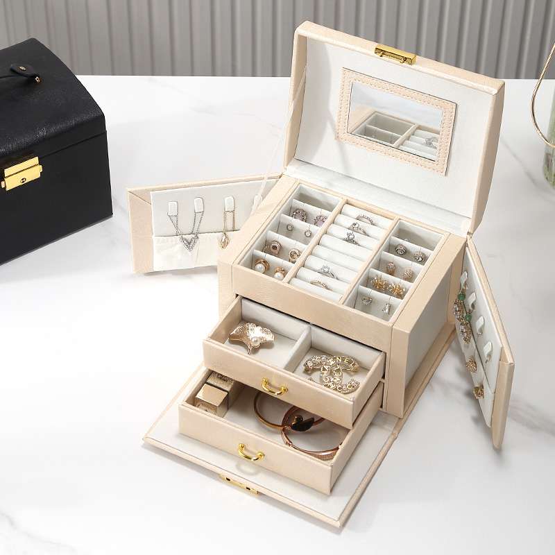 PU Leather Jewelry Storage Box Travel Jewelry Organizer