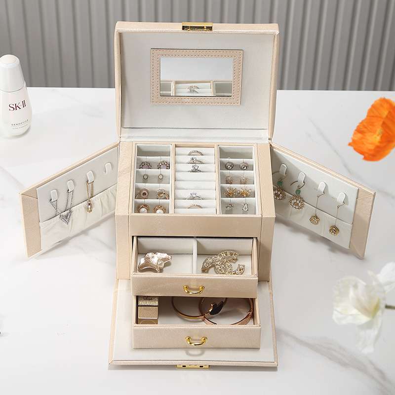 PU Leather Jewelry Storage Box Travel Jewelry Organizer